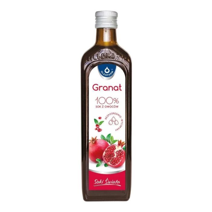 Granat 100%, sok, z owocow granatu, granVital, 490 ml