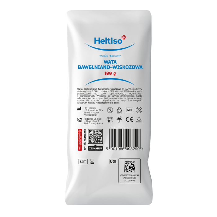 Heltiso, Wata opatrunkowa, bawełniano-wiskozowa, 100 g main product photo