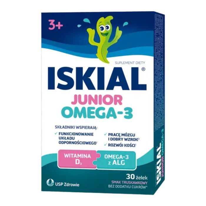 Iskial Junior Omega-3, żelki, sm.truskawkowy, 30 szt