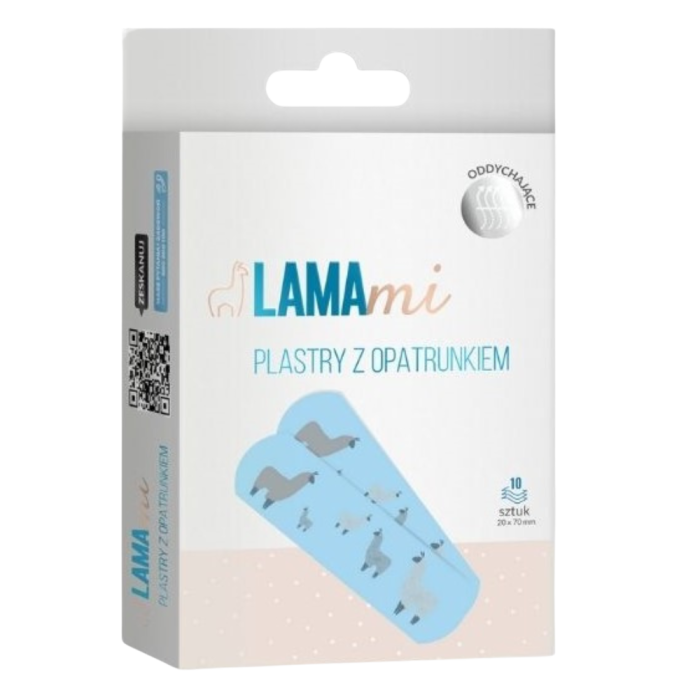 LAMAmi plastry z opatrunkiem dla dzieci, 10 sztuk