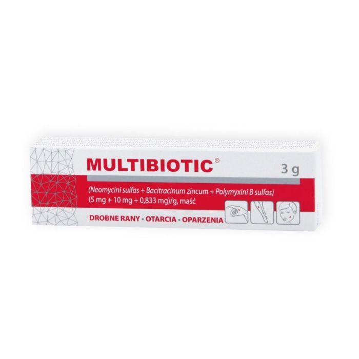 MULTIBIOTIC, (5 mg + 10 mg + 0,833 mg)/g, maść, 3 g produktu