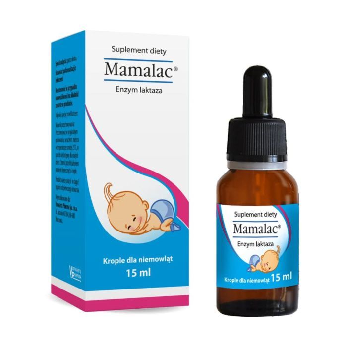Mamalac, krople, dla niemowląt, enzym laktaza, 15 ml
