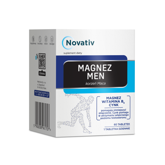 Novativ Magnez Men (Korzeń Maca), tabletki, 60 sztuk main product photo