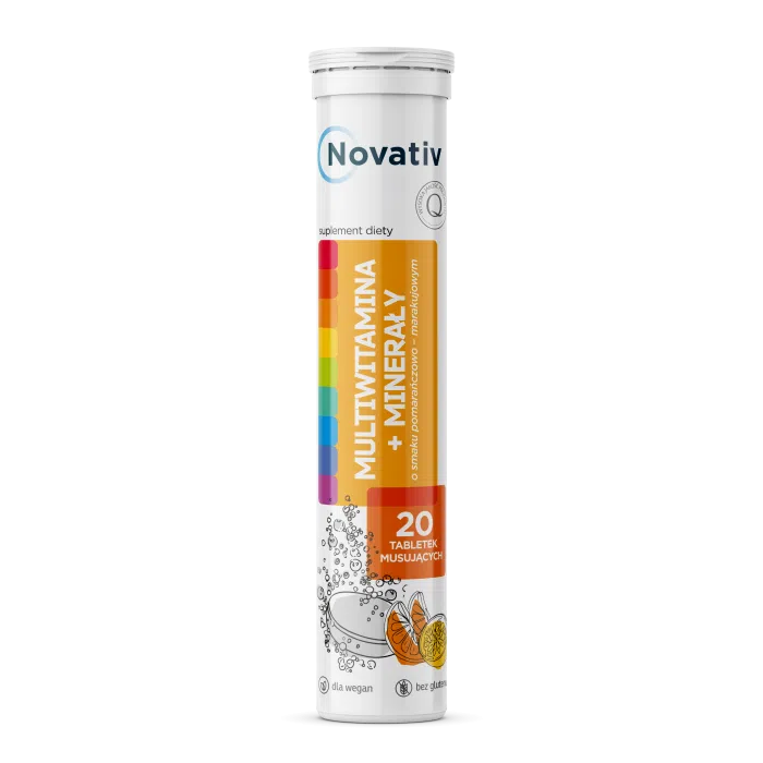Novativ Multiwitamina + minerały, tabletki musujące, 20 sztuk