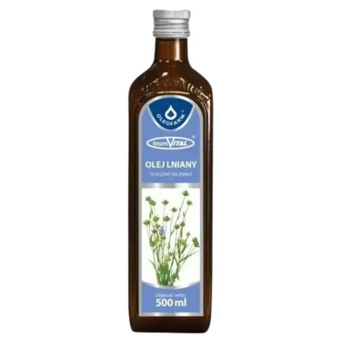 Olej lniany, tloczony na zimno,1000 ml