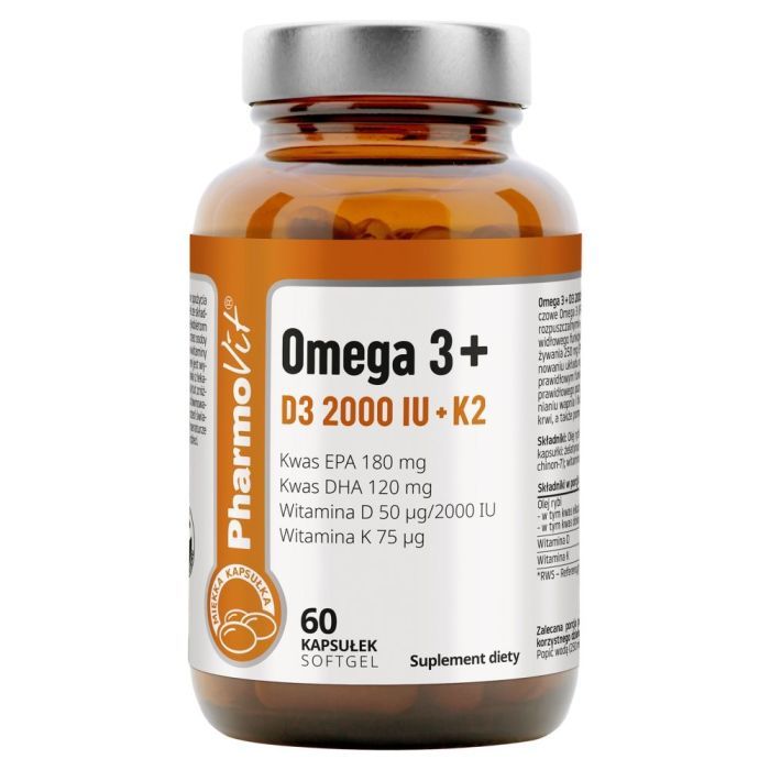 Pharmovit Omega 3+ D3 2000IU +K2, kapsułki, 60 szt. main product photo