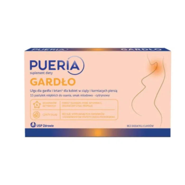 Pueria Gardło, pastylki miękkie, 15 szt.