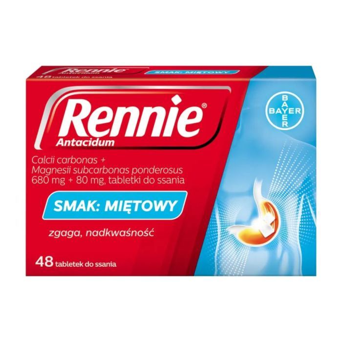 Rennie Antacidum,680mg+80mg,tabl.d/rozg(i.rów)MDZ,Hol,48szt