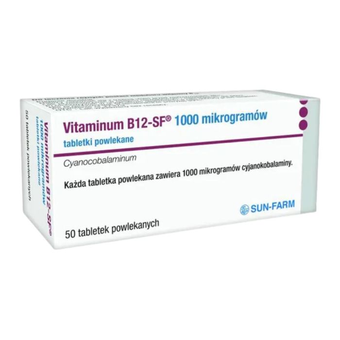 Vitaminum B12-SF, 1000 mikrogramów, tabletki powlekane, 50 sztuk