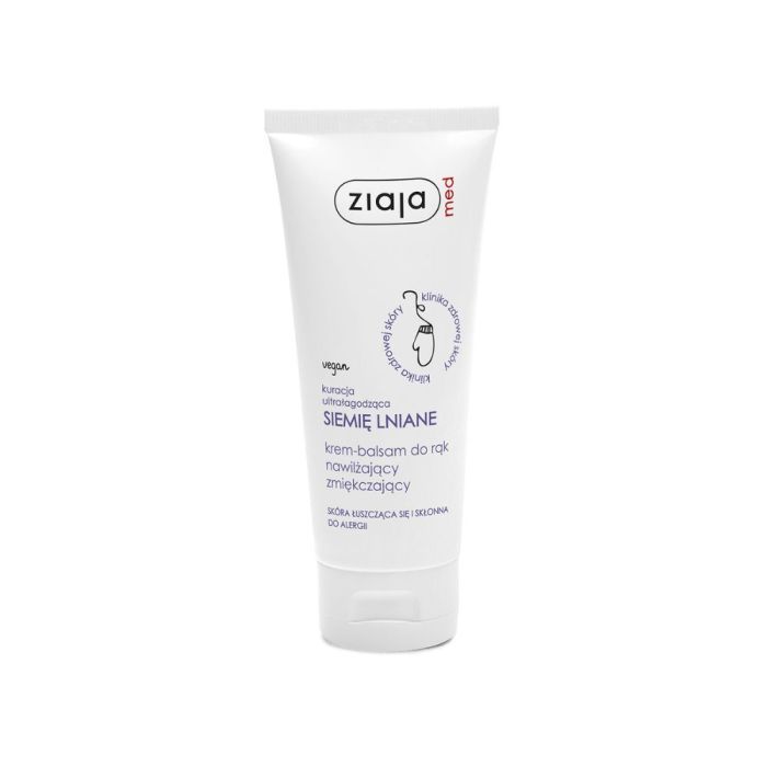 Ziaja Med Siemię Lniane, krem-balsam, do rąk, nawilżająco-zmiękczający, 100ml
