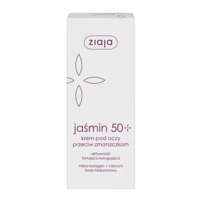 Ziaja, jaśmin w kremie przeciw zmarszczkom 50+ pod oczy i na powieki, 15 ml