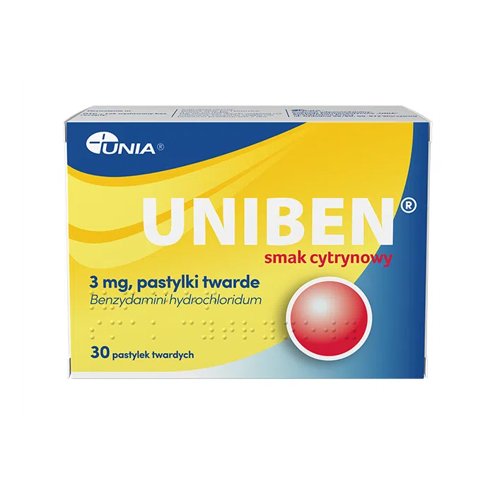 Uniben smak cytrynowy, 3 mg, pastyl.twarde, 30 szt