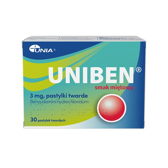 Uniben smak miętowy, 3 mg, pastyl.twarde, 30 szt