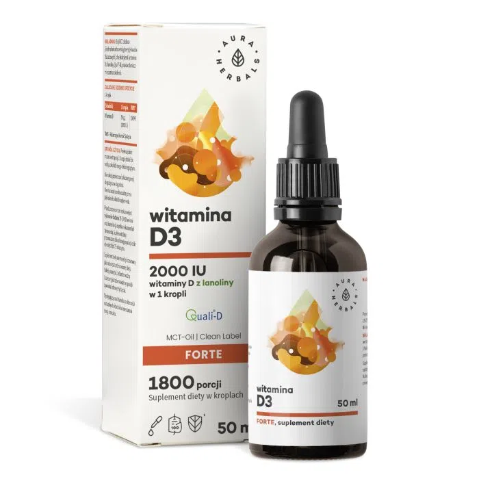 Witamina D3 2000 IU Forte, MCT, krople, 50 ml
