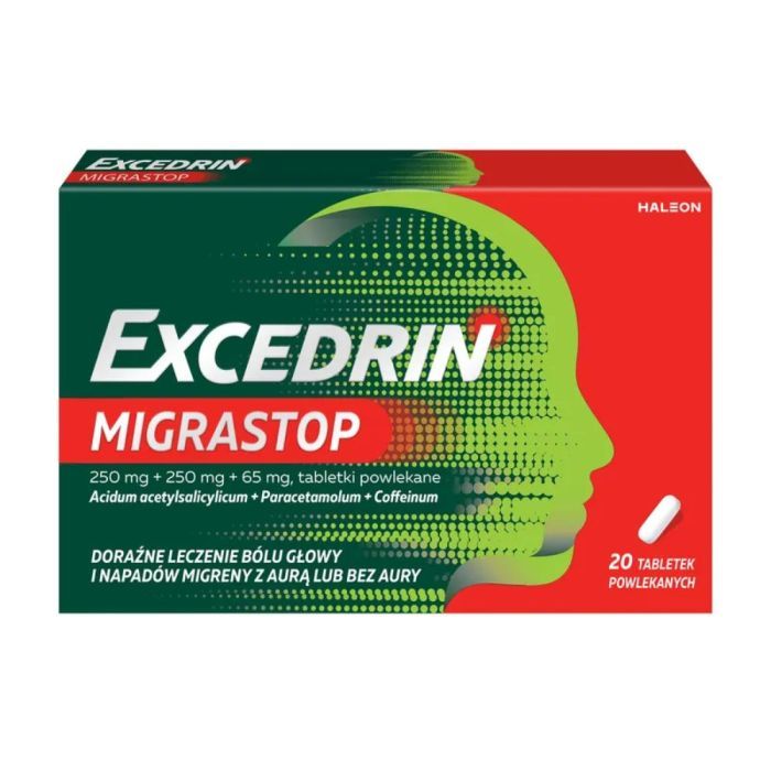 Excedrin MigraStop, tabl.powl.,(i.rów),MDZ,Belgia, 20 szt