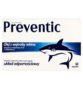 Preventic Extra 500, olej z wątroby rekina, kapsułki, 60 szt.