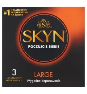 Skyn Large, nielateksowe prezerwatywy, 3 szt.