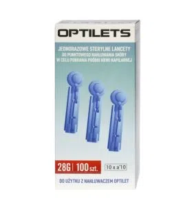 OptiLets, jednorazowe, sterylne lancety, 100 szt.