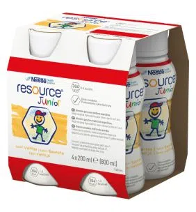 Resource Junior, płyn o smaku waniliowym, 4 x 200 ml