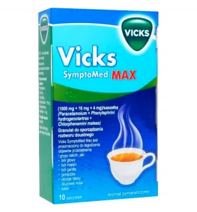 Vicks Antigrip Zatoki i Katar, granulki do sporządzania roztworu doustnego, 10 saszetek