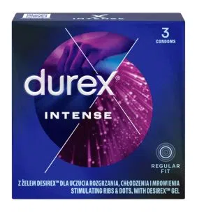 Durex Intense, prezerwatywy, 3 szt.