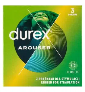 Durex Arouser, prezerwatywy prążkowane, 3 szt.