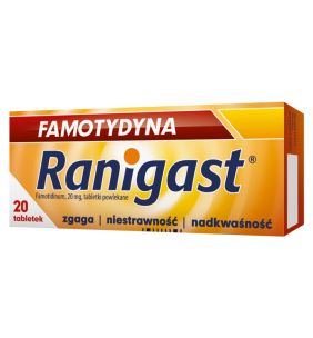 Famotydyna Ranigast, 20 mg, tabletki powlekane, 20 szt.