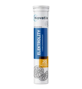 Novativ Elektrolity, tabletki musujące o smaku pomarańczowym, 20 sztuk