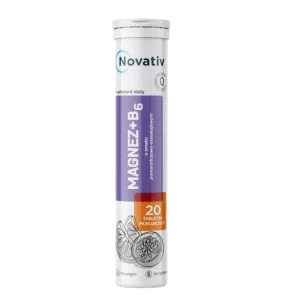 Novativ Magnez + B6, tabletki musujące, 20 sztuk