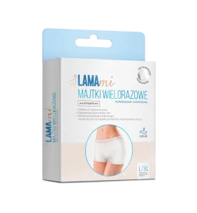 LAMAmi majtki wielorazowe, poporodowe, siateczkowe, L/XL, 2 sztuki