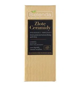 Bielenda Złote Ceramidy, Wygładzająco-nawilżający krem przeciwzmarszczkowy pod oczy, 15 ml