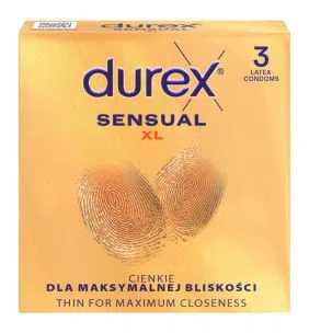 Durex Sensual XL, prezer., cienkie, 3 szt