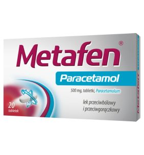 Metafen Paracetamol, 500 mg, tabl., 20 szt