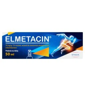 Elmetacin 1%, 10 mg/g, aerozol do stosowania zewnętrznego, 50 ml