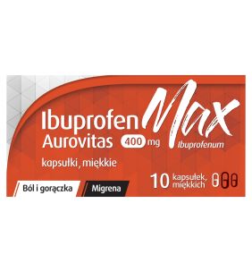 Ibuprofen MAX Aurovitas, 400 mg, kaps.miękkie, 10 szt