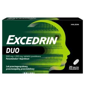 Excedrin Duo, 200 mg + 500 mg, tabl.powl., 20 szt
