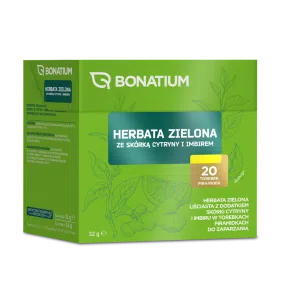 Bonatium Herbata zielona ze skórką cytryny i imbirem, 20 szt.
