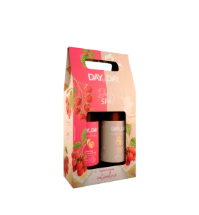 DAYbyDAY Daily SPA Zestaw Mydło w płynie malina i mleko ryżowe + Żel do mycia kombucha i drożdże, 2 x 400 ml