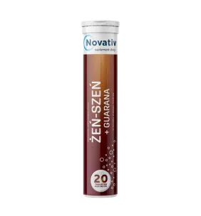 Novativ Żeń-szeń+Guarana, tabletki musujące, 20 szt.