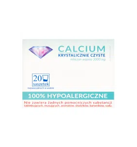 Calcium Krystalicznie Czyste, proszek, 100% hipoalergiczne, proszek w saszetkach, 20 szt.