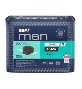 Seni Man Extra Level 3 Black, wkładki na nietrzymanie moczu dla mężczyzn, 15 szt.