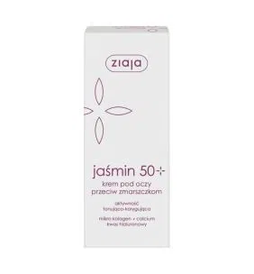 Ziaja, jaśmin w kremie przeciw zmarszczkom 50+ pod oczy i na powieki, 15 ml