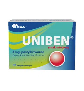 Uniben smak miętowy, 3 mg, pastyl.twarde, 30 szt