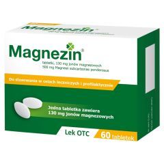 MAGNEZIN, 130 mg jonów magnezowych, tabletki, 60 sztuk