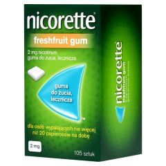 Nicorette FreshFruit Gum, 2 mg, guma do żucia, 105 szt.