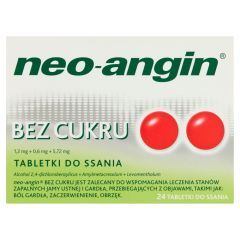 Neo-Angin bez cukru, tabletki do ssania, 24 szt.