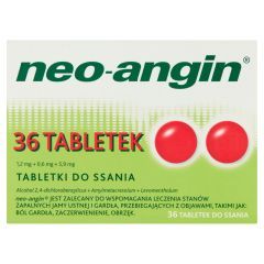 Neo-Angin, 1,2 mg+0,6 mg+5,9 mg, tabletki do ssania, 36 szt.