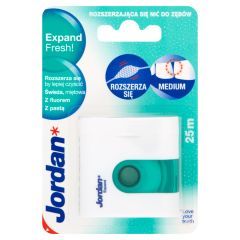 Jordan, Expand Fresh, rozszerzająca się nić do zębów, medium, 25 metrów