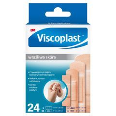 Viscoplast, wrażliwa skóra, plastry, 4 rozmiary, 24 szt.