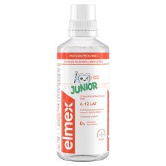 Elmex Junior, płyn do płukania jamy ustnej z aminofluorkiem, dla dzieci w wieku 6-12 lat, 400 ml